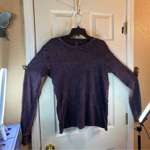 Vanglory Mens M MEDIUM Long Sleeve T-Shirt Black Pink Bleached Stretch Adult Fit